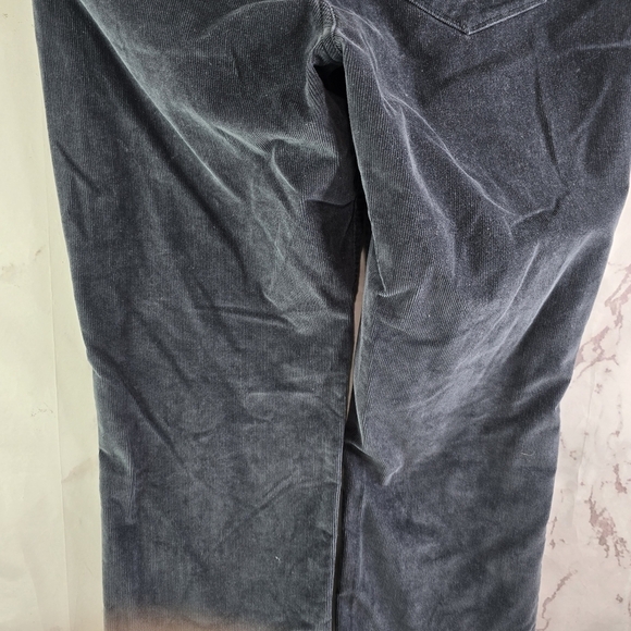 LL Bean Pants Women 16 Petite Short Gray Corduroy Favorite Fit Stretch Straight - Picture 6 of 11